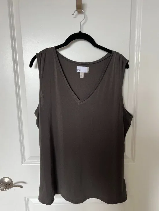 Nordstrom Rack Sleeveless Grey Shell Top, 1X - Picture 1 of 8